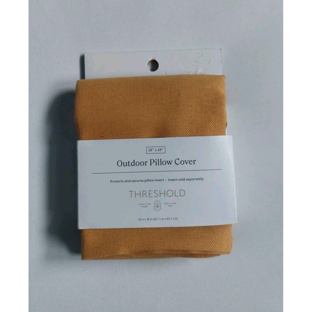 Threshold 18x18 Outdoor Square Decorative Pillow Cover Mustard Yellow